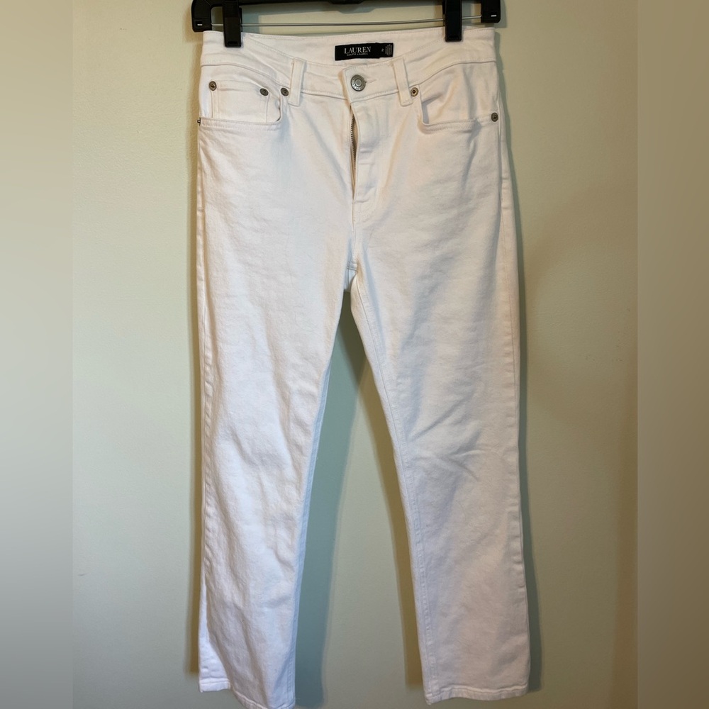 Ralph Lauren white straight leg jeans mid rise